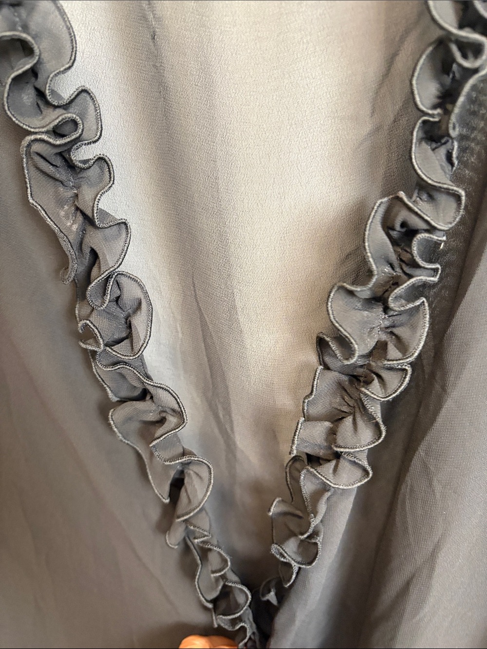 Sheer Ruffled Black Kimono Robe - Women's Intimates - Picture 4 of 12